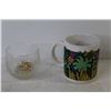 Image 7 : Assorted Tea Cups & Saucers - Doilies - Plastic Beaded Box - Glass Decor Ball - Cup & Glass