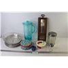 Image 1 : Thermometer - Glass Cannister w/Lid Plastic Pitcher w/Lid - Metal Dish w/Lid - Pie Plates & Pans - M