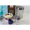 Image 2 : Thermometer - Glass Cannister w/Lid Plastic Pitcher w/Lid - Metal Dish w/Lid - Pie Plates & Pans - M