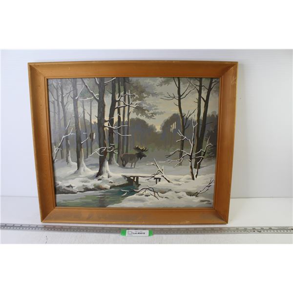 Paint by Numbers Painting - Moose in Forest (23" x 19")