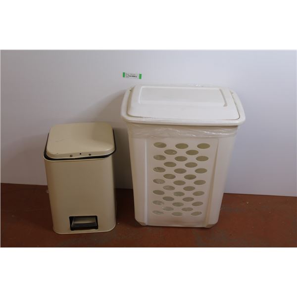 *Clothes Hamper - Metal Garbage Can (lid is broken off)