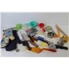 Image 6 : Oven Mitts - Knives - Measuring Spoons - Misc. Kitchen Ware