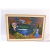 Image 1 : Mega Man Painted Art in Frame - 20" x 14"