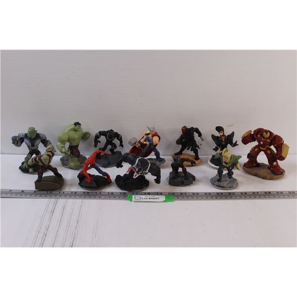 (12) Super Hero Figurines/Toys: Spiderman, Hulk, Ironman, Ant-Man, Misc.