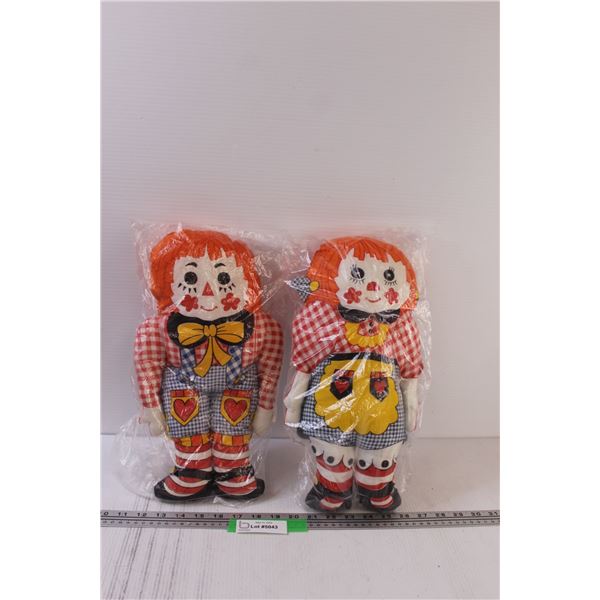 Andy & Raggedy Anne Dolls - 15" Tall