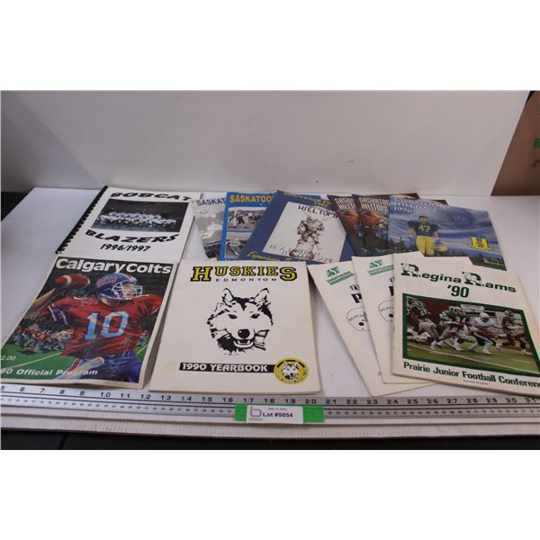 (12) Football & Hockey Yearbooks from 1990's (Saskatoon, Regina, Edmonton, Calgary)