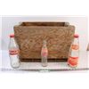 Image 1 : Coca Cola Wooden Crate & (3) Glass Coca Cola Bottles