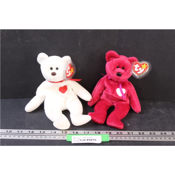 (2) Beanie Babies: Heart Edition (Valentine's Day)