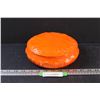 Image 1 : Vintage Orange Serving Dish w/Lid - 8" x 3"