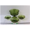 Image 1 : (4) Vintage Avocado Green Glass Serving Dish Set
