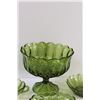 Image 2 : (4) Vintage Avocado Green Glass Serving Dish Set