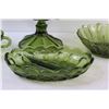 Image 4 : (4) Vintage Avocado Green Glass Serving Dish Set