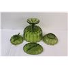Image 5 : (4) Vintage Avocado Green Glass Serving Dish Set