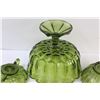 Image 8 : (4) Vintage Avocado Green Glass Serving Dish Set