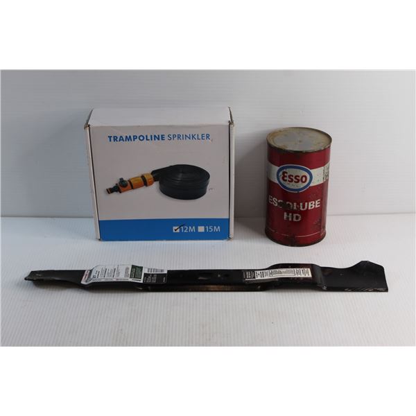 Essolube HD Tin. Trampoline Sprinkler 12M - Sealed and 21'' Troy Built Mulching Blade