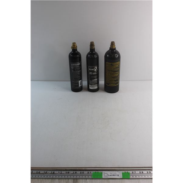 (3) Assorted High Pressure Gas Cylinders for Paint Ball Guns