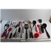 Image 1 : (10+) Assorted Kitchenware - Knives, Spatulas, Whisks and Can Openers