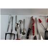 Image 2 : (10+) Assorted Kitchenware - Knives, Spatulas, Whisks and Can Openers