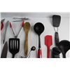 Image 5 : (10+) Assorted Kitchenware - Knives, Spatulas, Whisks and Can Openers
