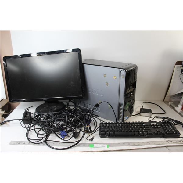 Dell Computer - tested Does Not Turn On, Dell Keyboard - Tested Works, Dell Monitor - Untested, Asso