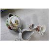Image 8 : China Tea Pot (3) Candle Holders, (3) Sugar Dishes, (4) Cream Dishes