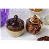 Image 2 : Garlic Jar, (2) Sugar Dishes, (20 Spoon Holders, teapot, Saucer, Purple Basket