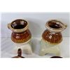 Image 5 : Garlic Jar, (2) Sugar Dishes, (20 Spoon Holders, teapot, Saucer, Purple Basket
