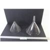 Image 1 : (2) Vintage Glass Funnels (one has stem broken off)