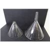 Image 2 : (2) Vintage Glass Funnels (one has stem broken off)