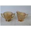 Image 2 : Carnival Glass Creamer & Sugar Dish & (2) Dessert Dishes