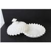 Image 2 : Saw Tooth 6" Milk Glass Dish (slight chipping inside edge)