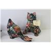 Image 3 : (3) Glazed Ceramic Paper Mache Cats & Duck
