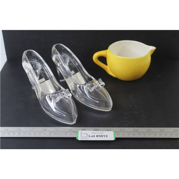 (2) Plastic Slippers - Ceramic Creamer