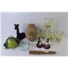 Image 6 : (4) Lemonade Glasses - Harry Potter Candy Wand - Ceramic Frog Bank - Carved Giraffe - Ornaments