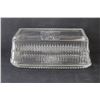 Image 3 : Glass Butter Dish - Glass Platter (12 1/2" x 8" - Bottom of Butter Dish