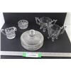 Image 1 : (2) Sets of Crystal Creamer & Sugar Bowls - Candy Dish w/Lid