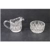 Image 5 : (2) Sets of Crystal Creamer & Sugar Bowls - Candy Dish w/Lid