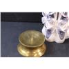 Image 3 : (2) Brass Candle Stand & Carved Art Candle