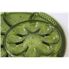 Image 2 : Vintage Avocado Green Glass Deviled Egg & Veggie Serving Tray - 13"