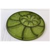 Image 4 : Vintage Avocado Green Glass Deviled Egg & Veggie Serving Tray - 13"