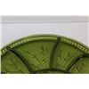 Image 5 : Vintage Avocado Green Glass Deviled Egg & Veggie Serving Tray - 13"