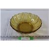 Image 1 : Vintage Amber Sunflower Glass Serving Bowl - 10"
