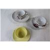 Image 6 : (3) Teapots, (3) Teacups and Saucers, Ceramic Black Model Car