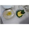 Image 4 : Ceramic Frog Tray, (5) Frog Plates/Saucers/Bowls, Decorative Saucers, Vase, Fish Sugar Dish?