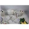 Image 5 : Ceramic Frog Tray, (5) Frog Plates/Saucers/Bowls, Decorative Saucers, Vase, Fish Sugar Dish?