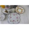 Image 2 : (2) Small Vases, Lighter, Cream and Sugar, Assorted China Cups and Saucers