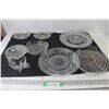 Image 1 : (3) Glass Serving Trays, (4) Glass Bowls, Glass Sugar Dish