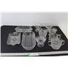 Image 1 : (3) Glass Dishes, (2) Glass Cream and Sugars, (3) Glass Cups