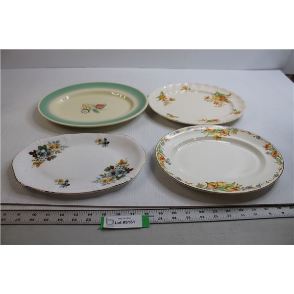 (4) Oval Plates