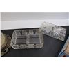 Image 6 : (3) Trinket Dishes, Divided Tray, Misc.